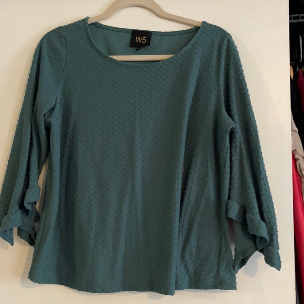 Green dot detail blouse